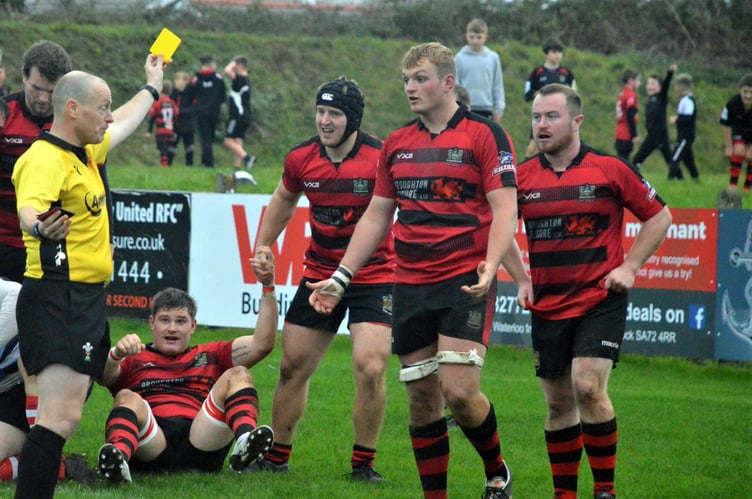 Action from the Tenby United game v Milford Haven