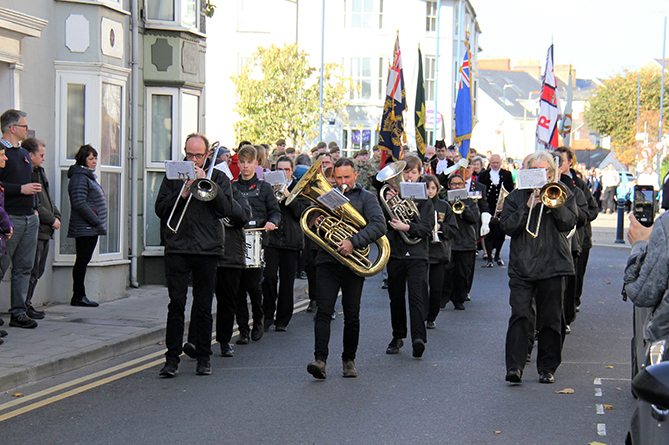 The parade through Aberystwyth