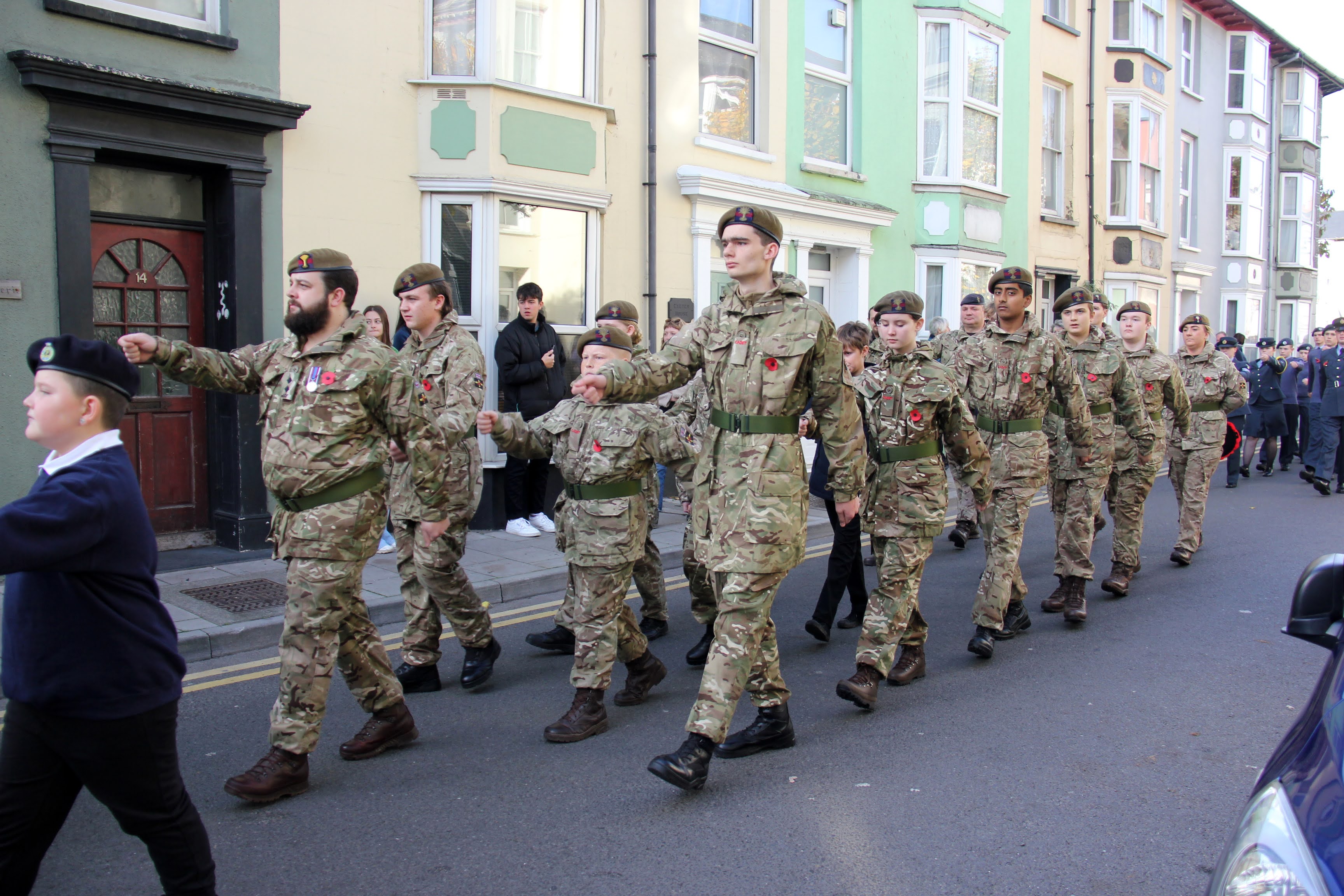 The parade through Aberystwyth