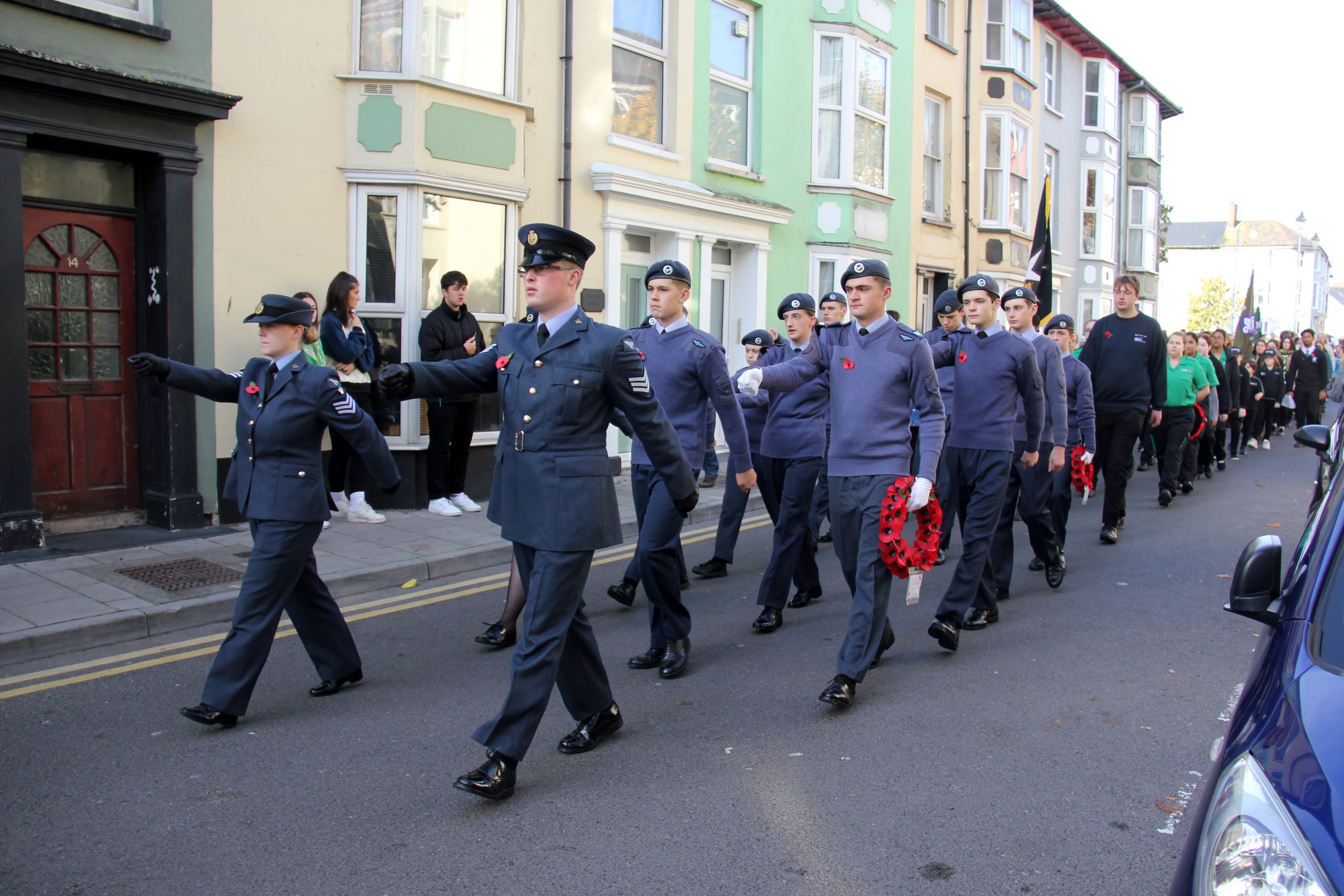 The parade through Aberystwyth