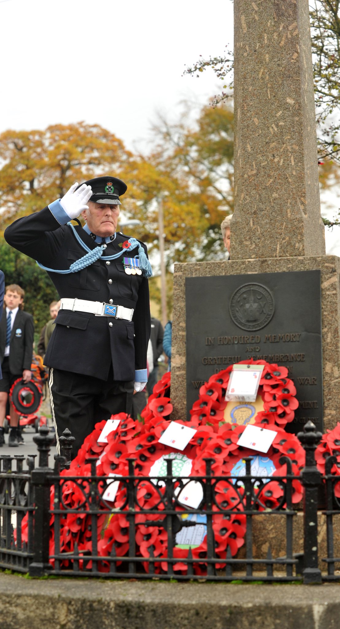 Photo: Steve Pope MDA131122E_SP011
Remembrance Sunday, Ashburton. Wreath laying ceremony and act of remembrance at the town's war memorial.