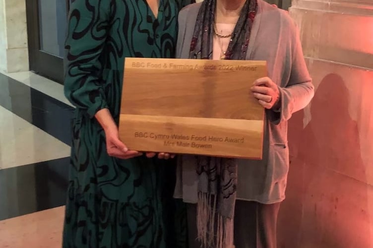 BBC Food & Farming Food Wales Hero Award winner Mrs Mair Bowen