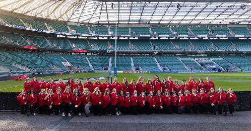 Women rugby referees at Twickenham, November 2022.
