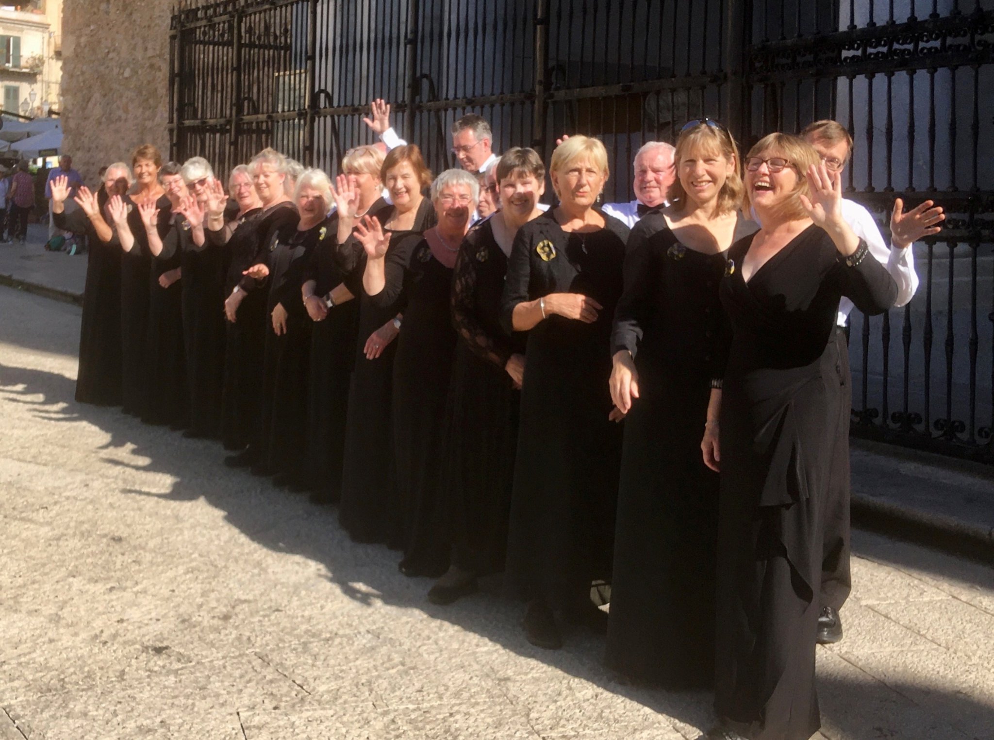 Callington Singers outside Monreale Cathedral Sicily Oct 2019