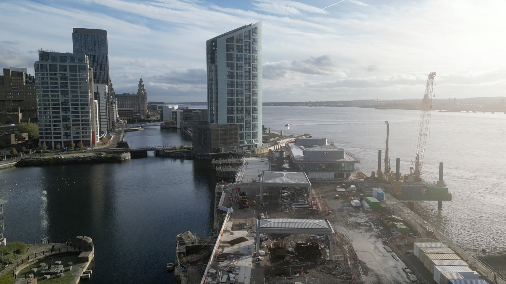 The ferry terminal being constructed for the Steam Packet's use in Liverpool
