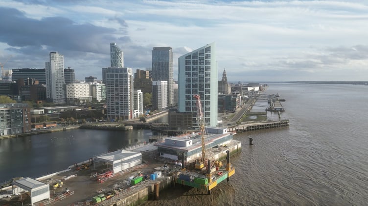 The ferry terminal being constructed for the Steam Packet's use in Liverpool
