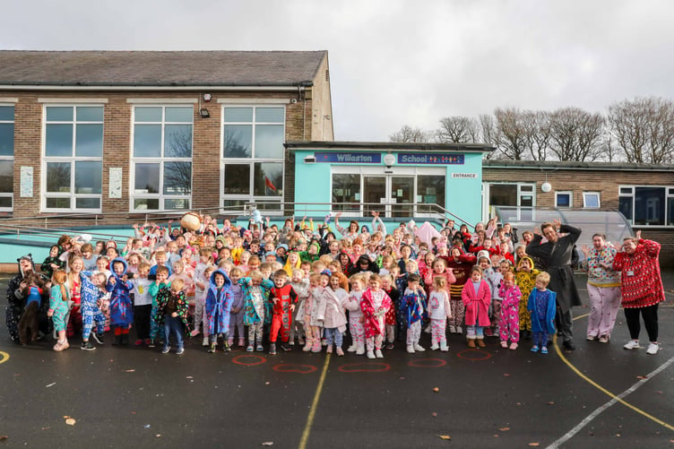 Willaston Primary School in pyjamas for Children in Need. Photo by Callum Staley (CJS Photography)