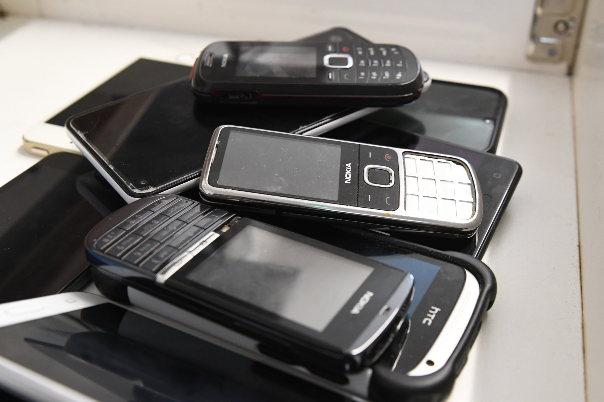 Discarded and old mobile phones -