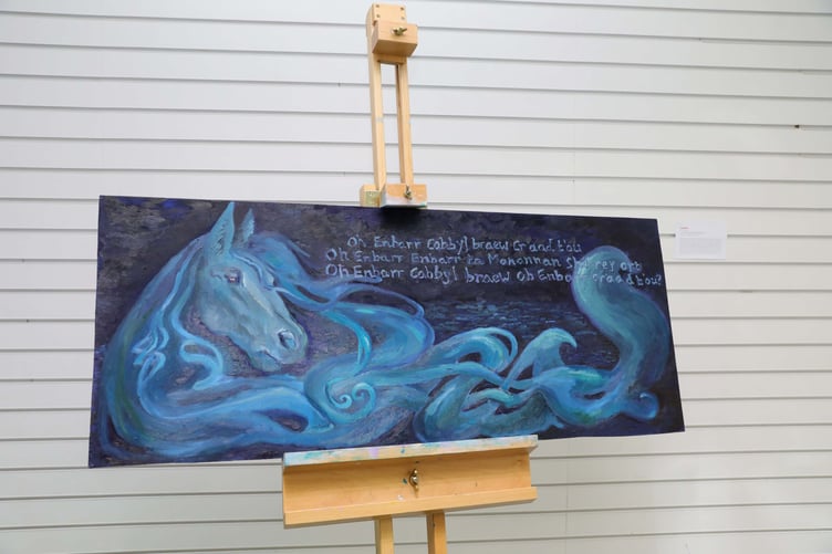Manannan’s horse is the inspiration for University College Isle of Man student Sophia Poulsen’s oil painting, Enbarr