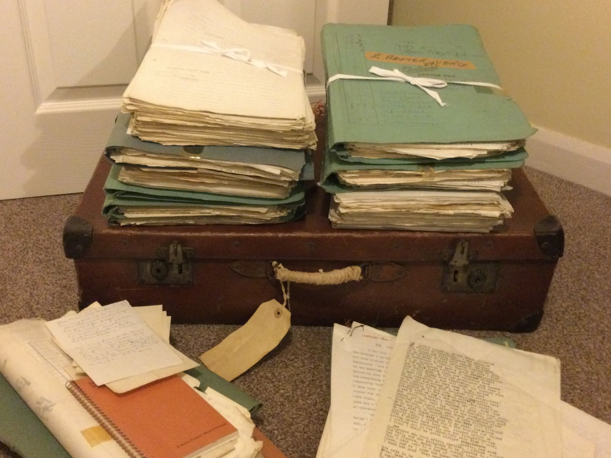 The suitcase containing Arthur Keates Brown's novels, plays, short stories and poems