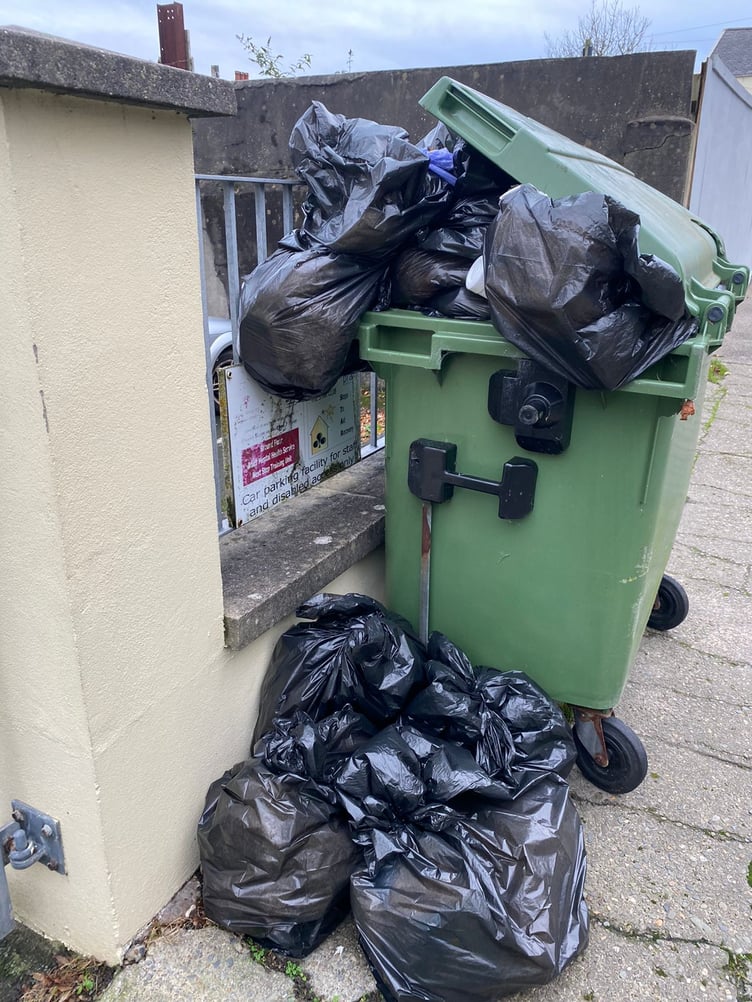 Bins are overflowing on the streets of Douglas