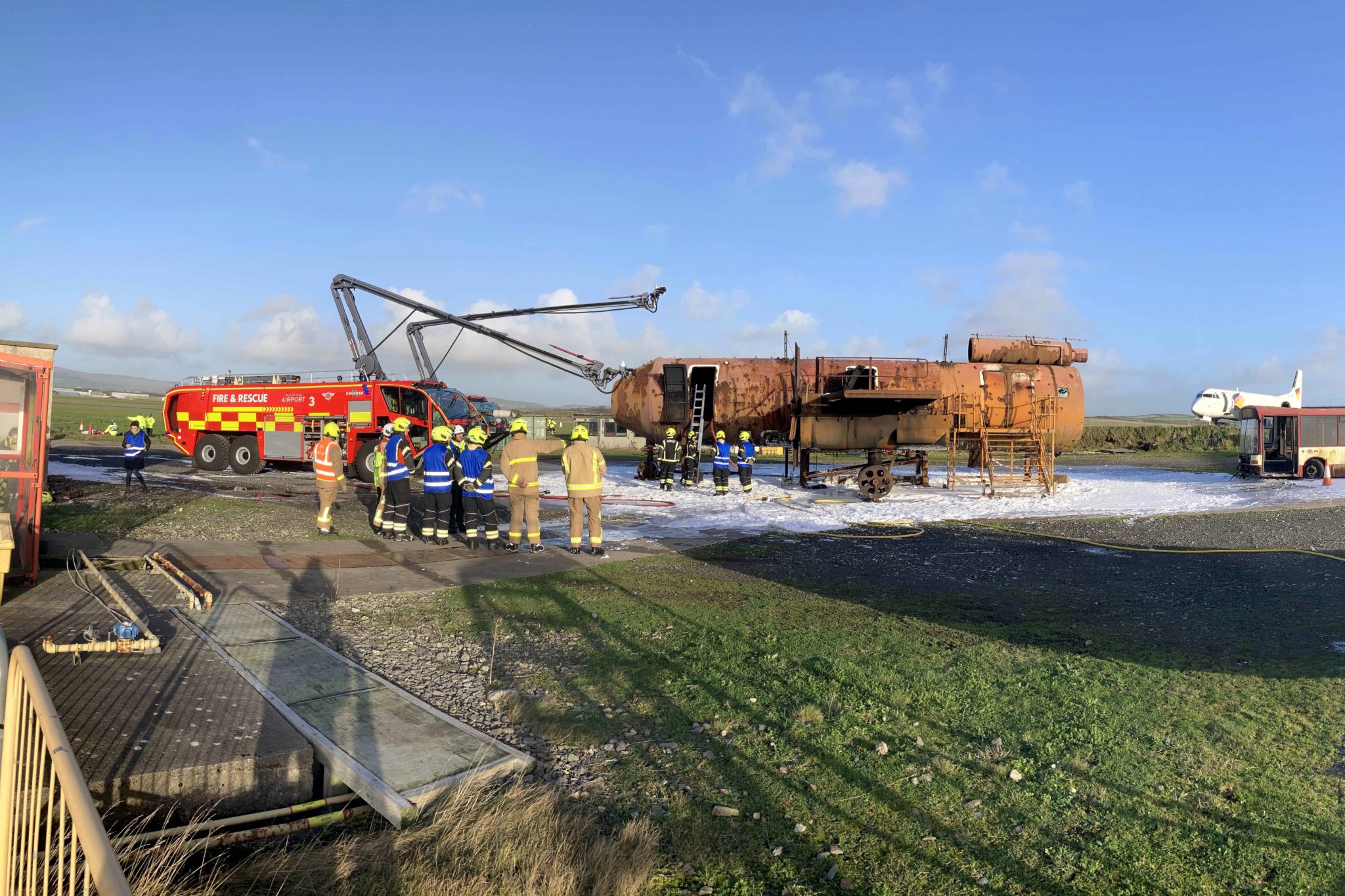 A major emergency exercise at Ronaldsway Airport -