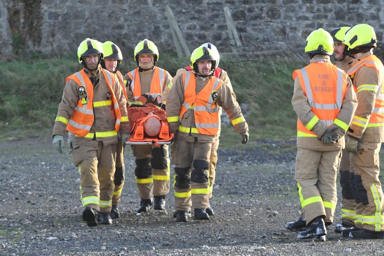 A major emergency exercise at Ronaldsway Airport -