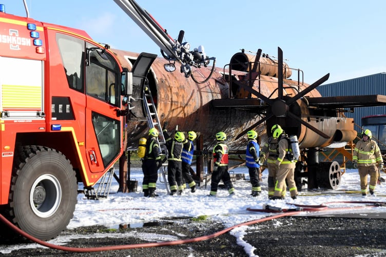 A major emergency exercise at Ronaldsway Airport -