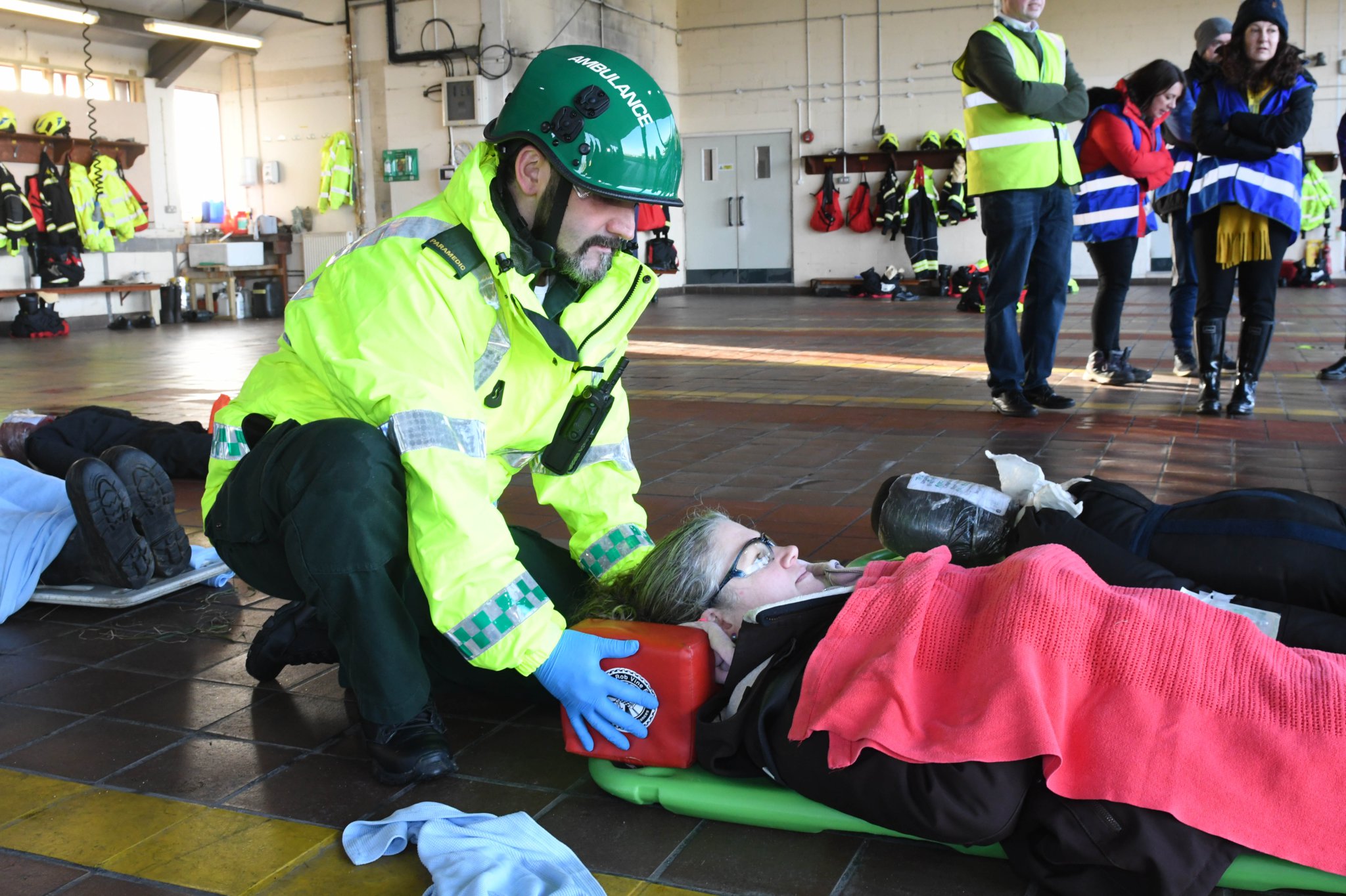 A major emergency exercise at Ronaldsway Airport -