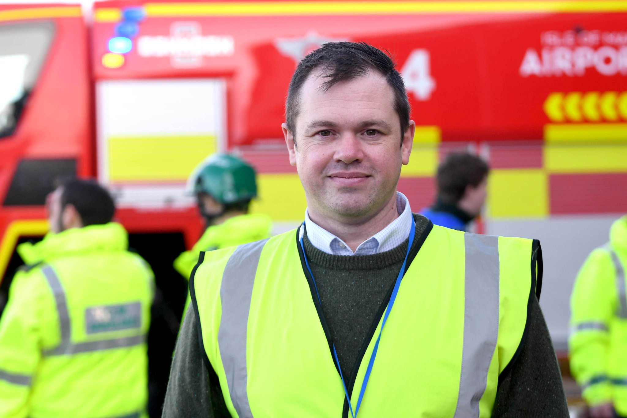 A major emergency exercise at Ronaldsway Airport - pictured is airport director Gary Cobb