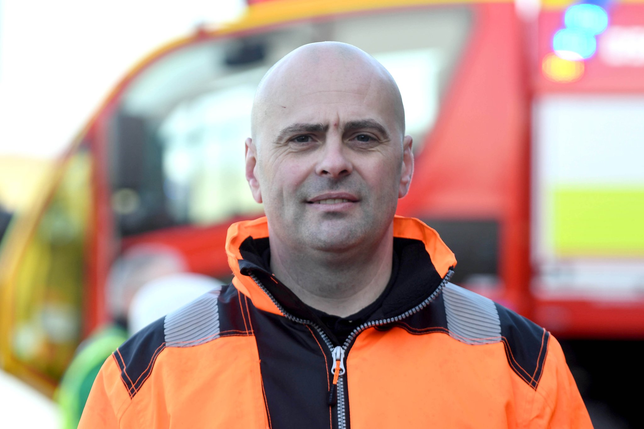 A major emergency exercise at Ronaldsway Airport - pictured is Matt Shaw, head of the airport fire service