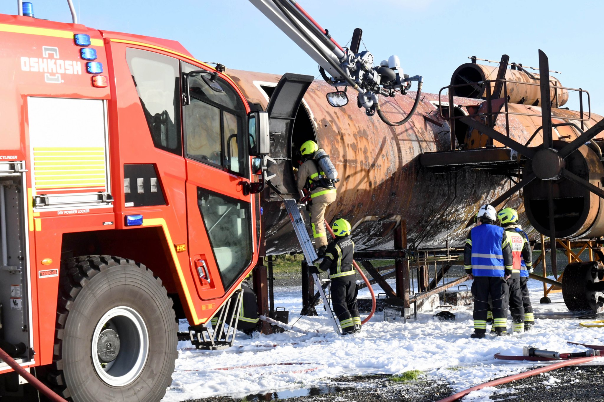A major emergency exercise at Ronaldsway Airport -