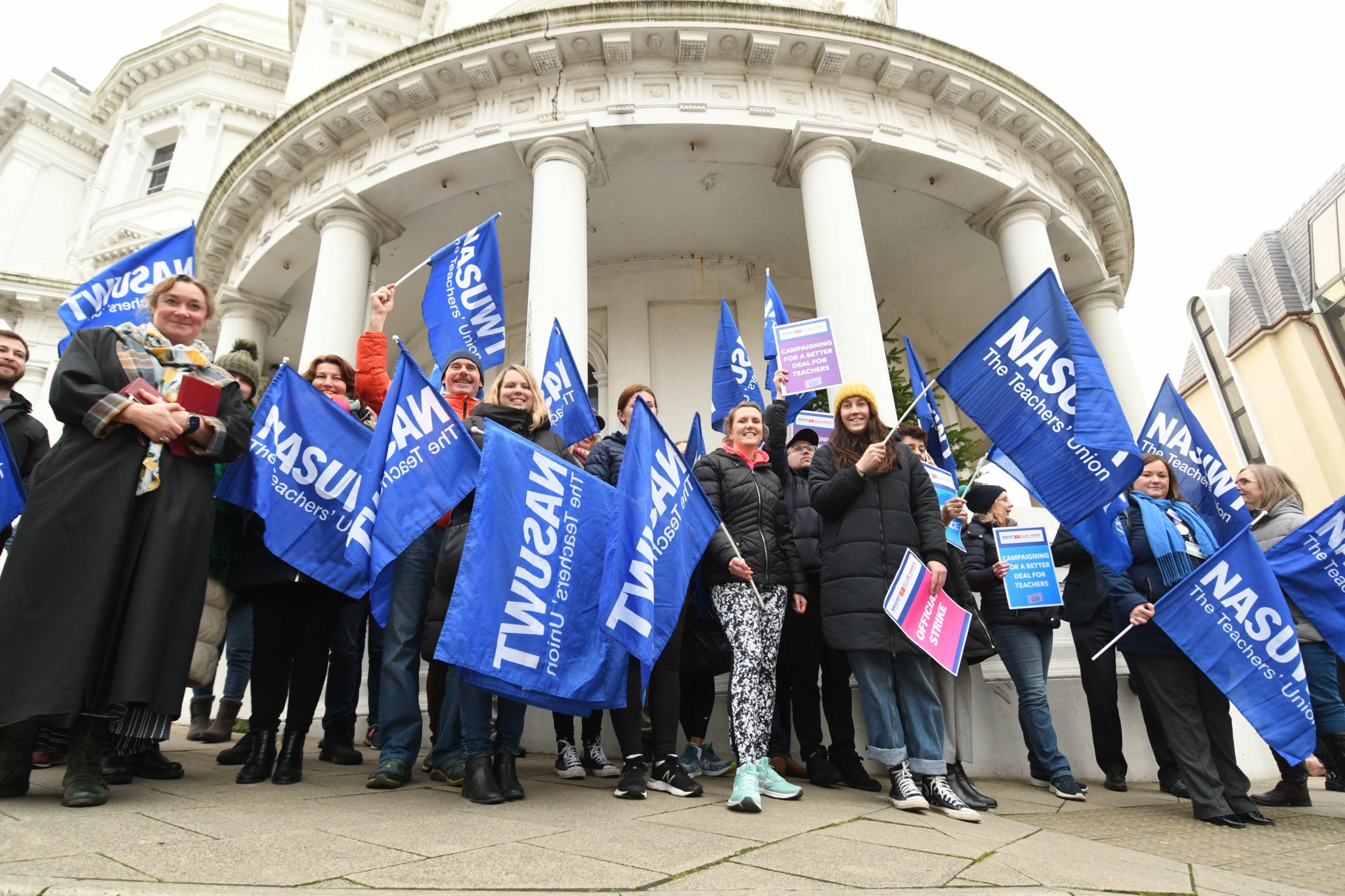 Members of teachers’ union NASUWT take industrial action in a row over pay and conditions -