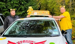 Pudsey leaves Lasham on car roof in Children in Need relay