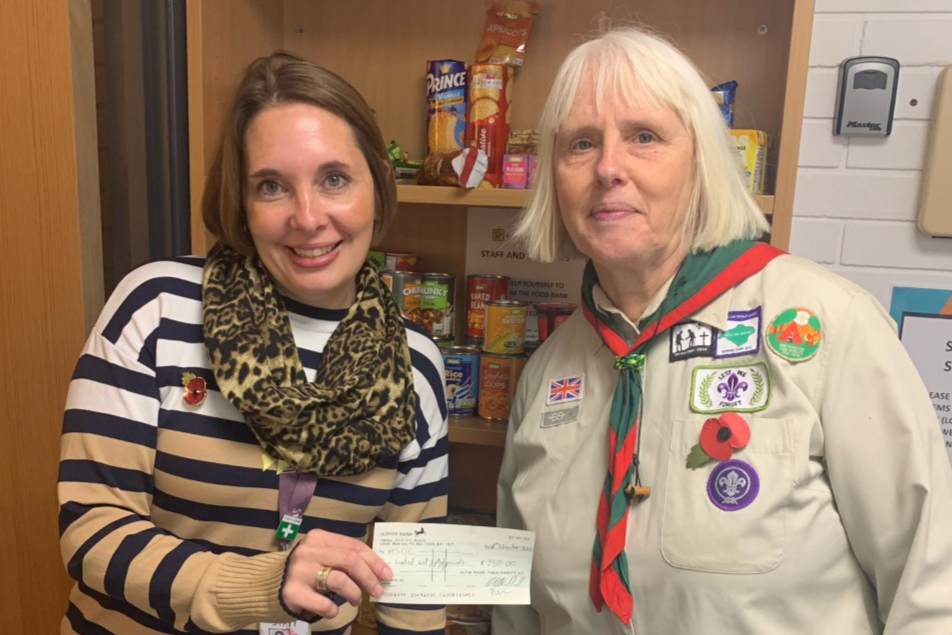 <p>Emma Ross with Sue Howe from the 8th Alton Scout Group</p>