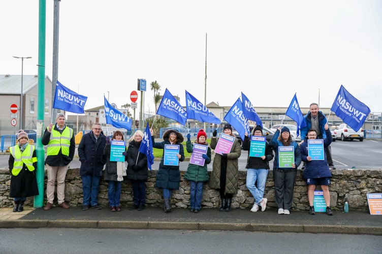 NASUWT Strike Castle Rushen High School. Photo by Callum Staley (CJS Photography)