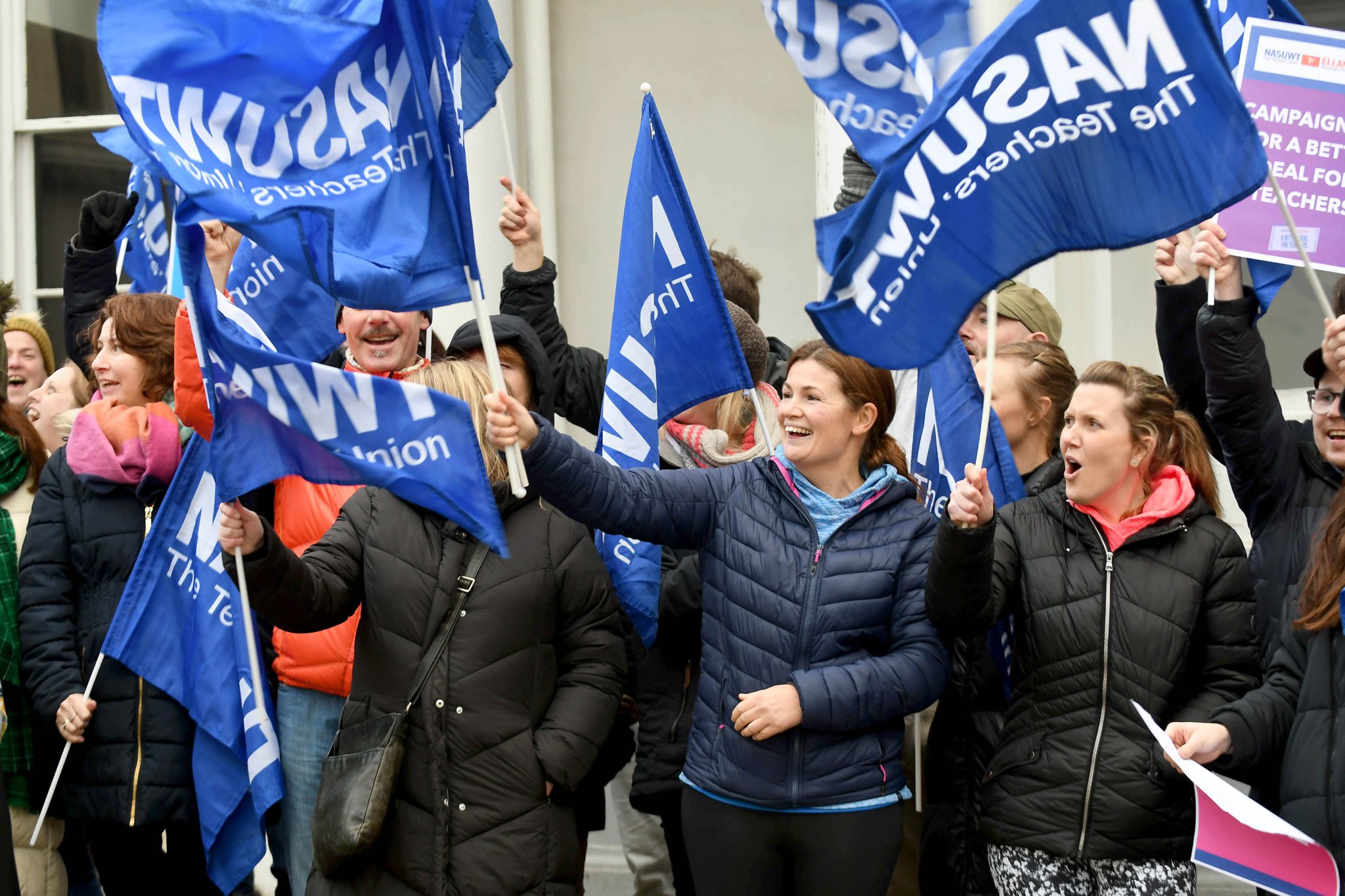 Members of teachers’ union NASUWT take industrial action in a row over pay and conditions -