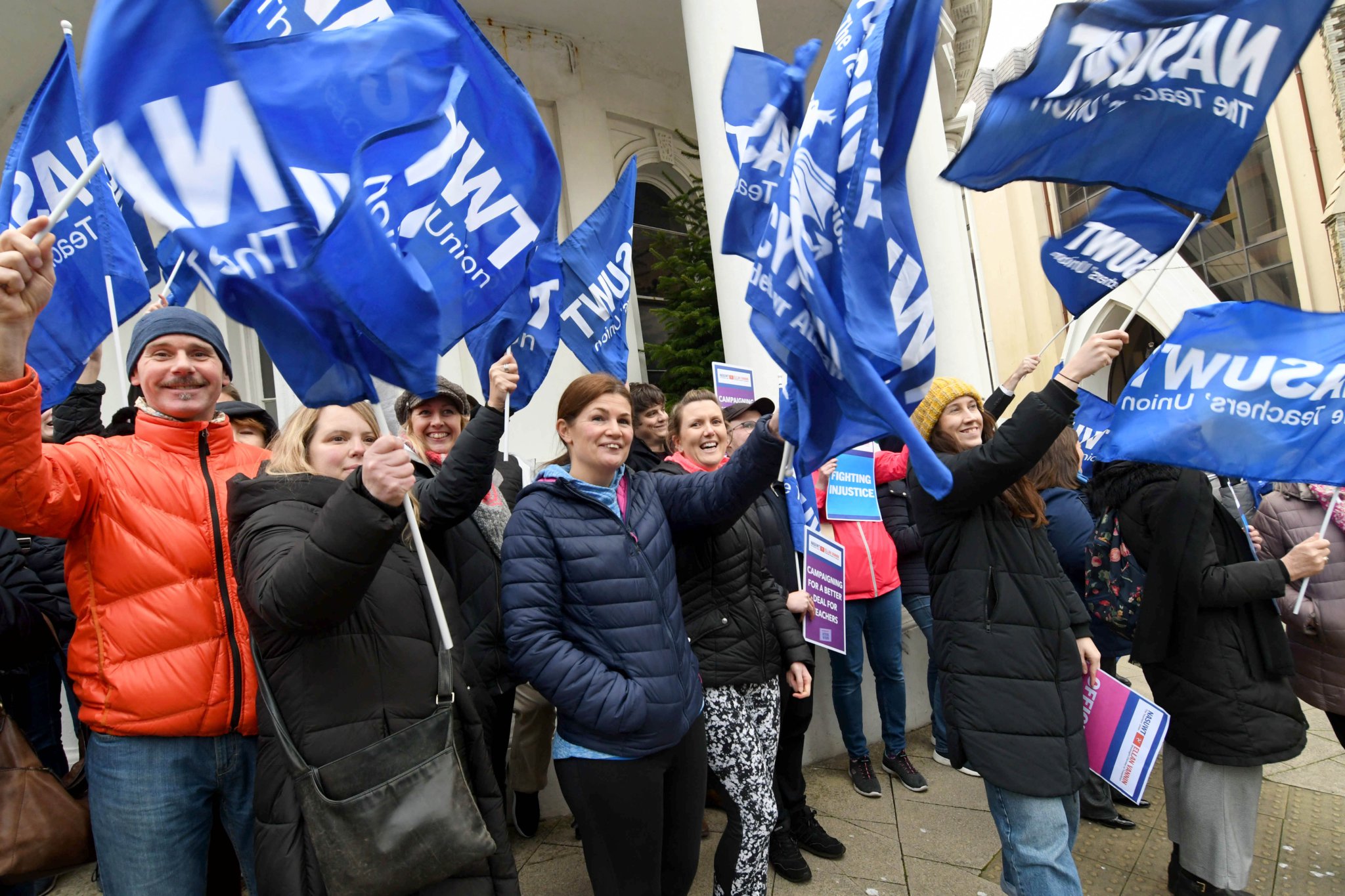 Members of teachers’ union NASUWT take industrial action in a row over pay and conditions -