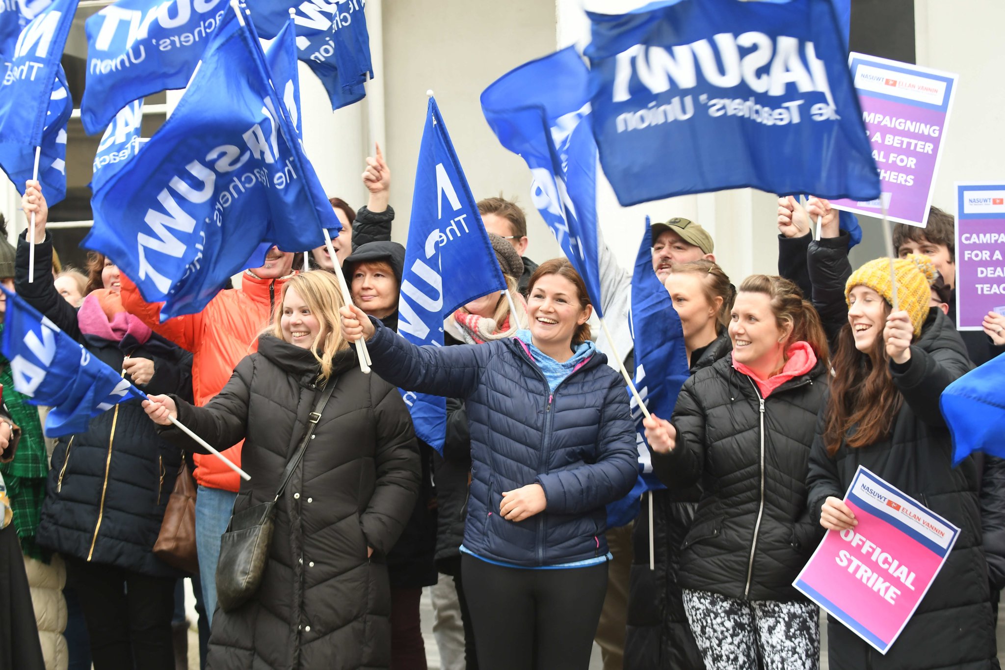 Members of teachers’ union NASUWT take industrial action in a row over pay and conditions -