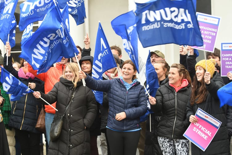 Members of teachers’ union NASUWT take industrial action in a row over pay and conditions -