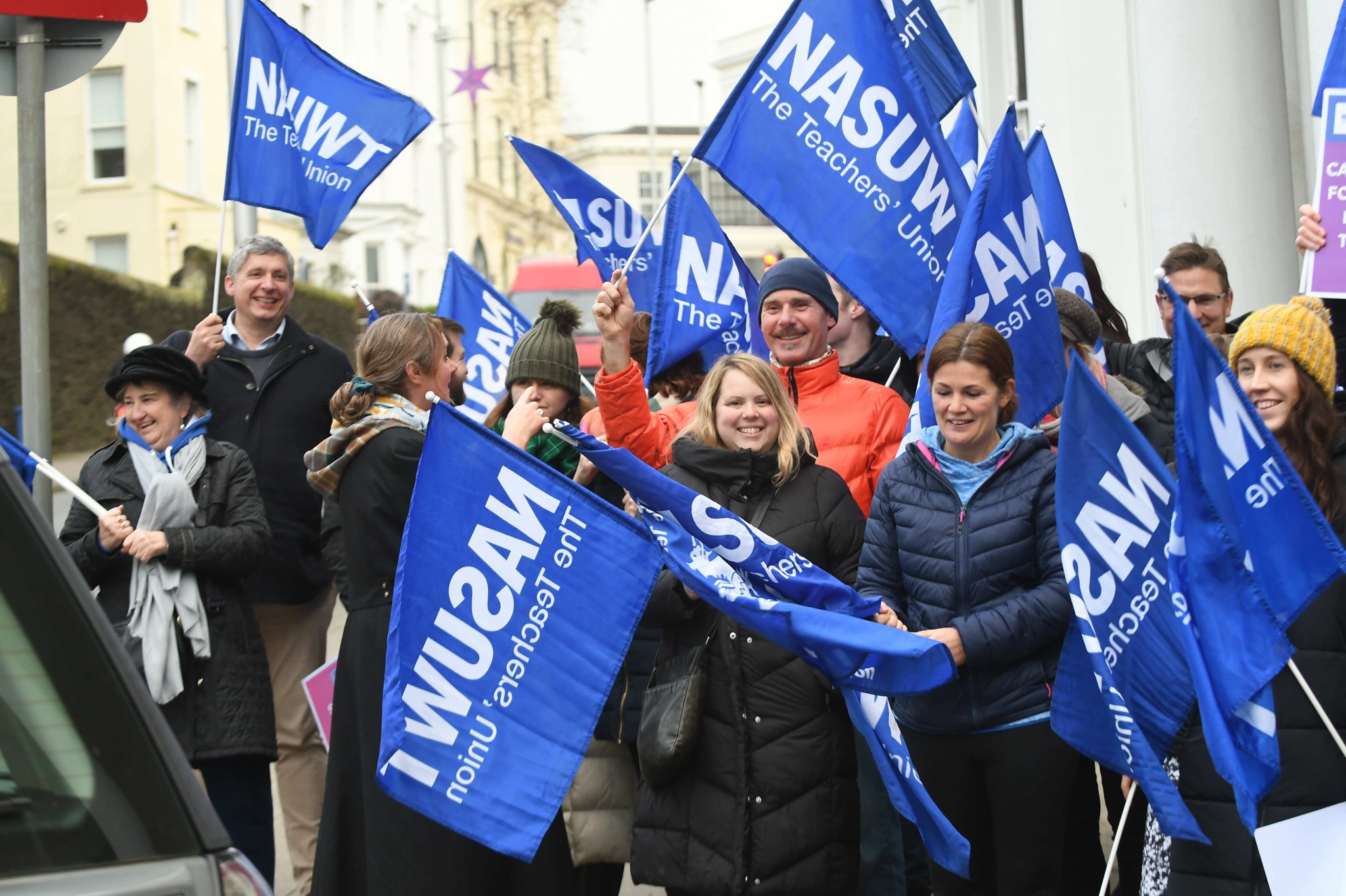 Members of teachers’ union NASUWT take industrial action in a row over pay and conditions -