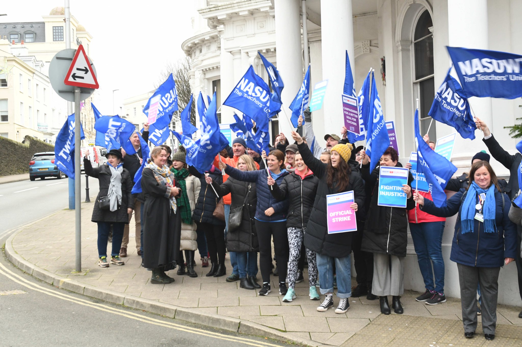 Members of teachers’ union NASUWT take industrial action in a row over pay and conditions -