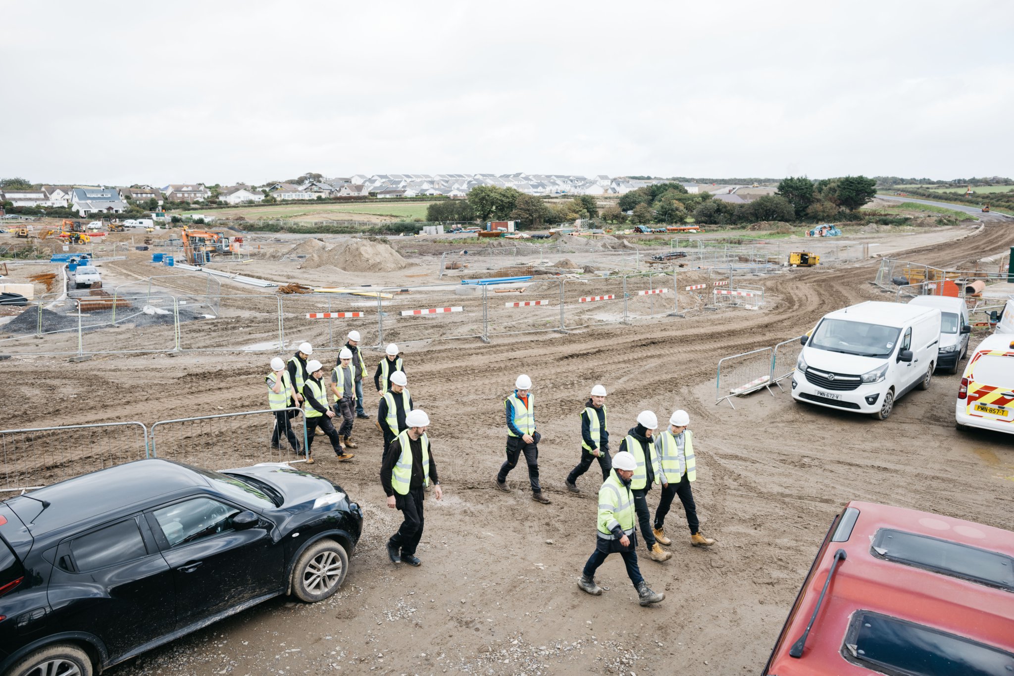 UCM construction students touring Dandara’s Reayrt Mie site in Ballasalla