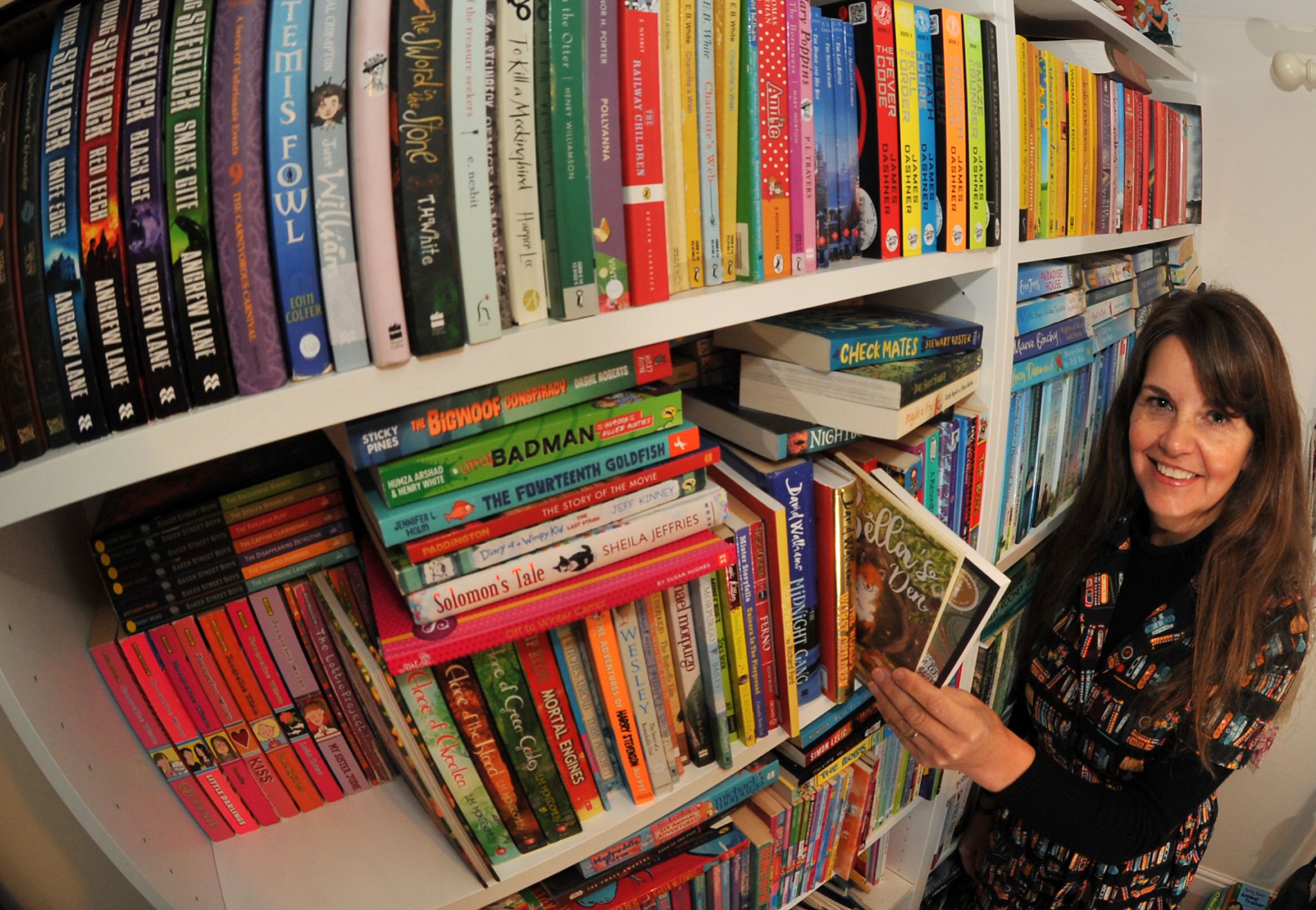 SHELF SERVICE: Linda Robson-Burrell and some of the books in her store room.