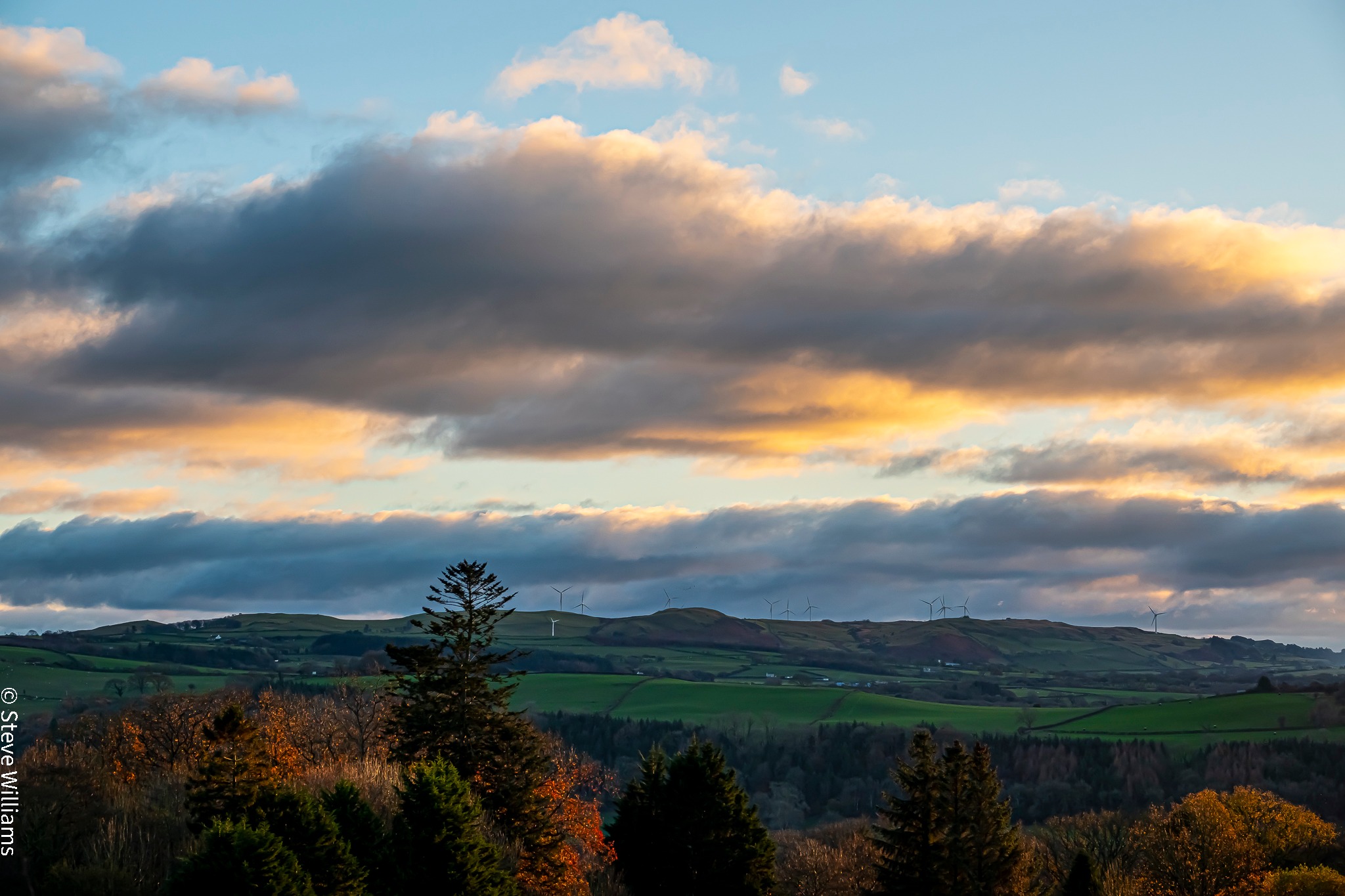 Late afternoon looking across the Ystwyth Valley, taken by Steve Williams