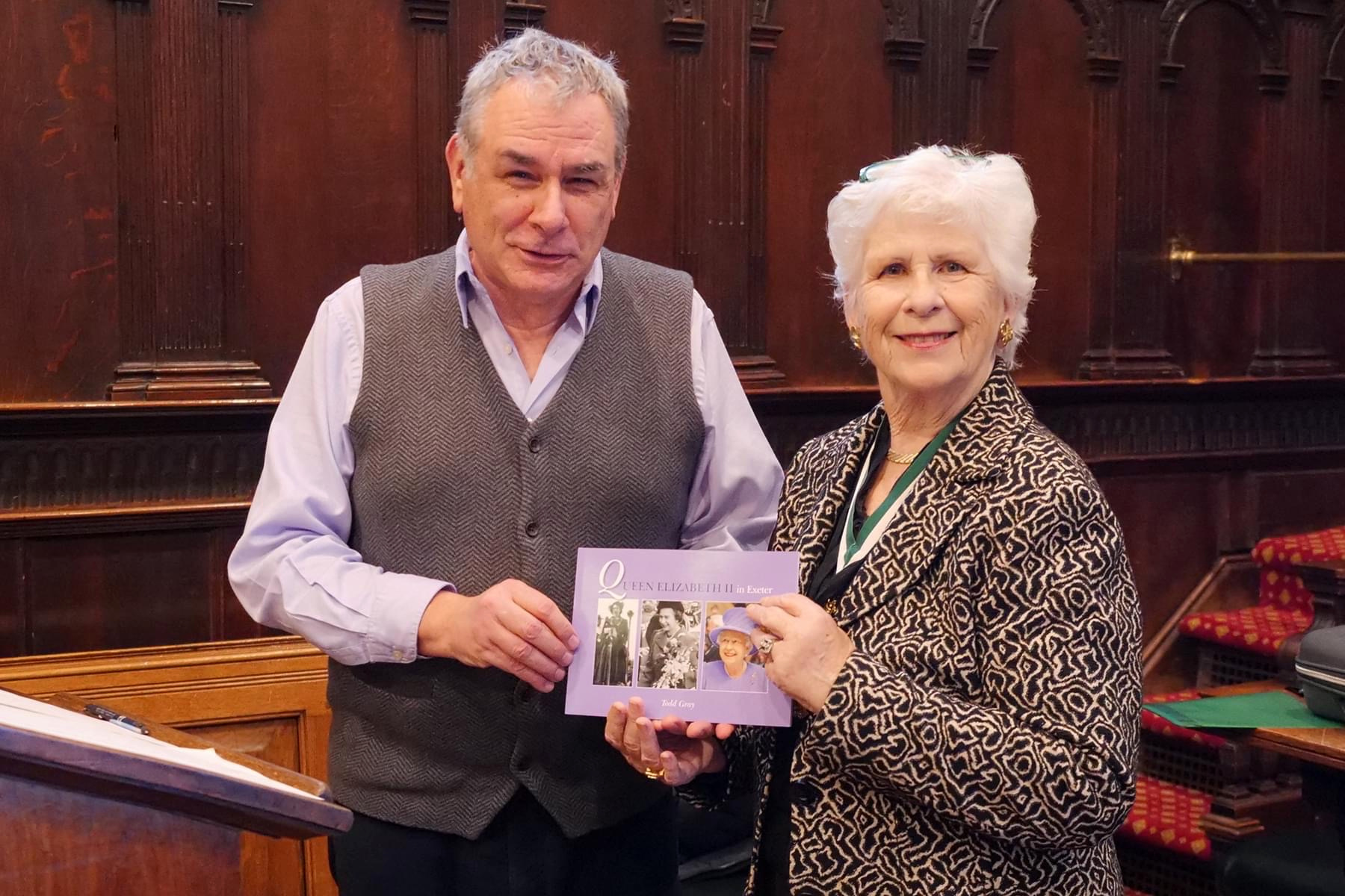 Todd Gray at the launch of his new book with the Lord Mayor of Exeter, Cllr Yolonda Henson.