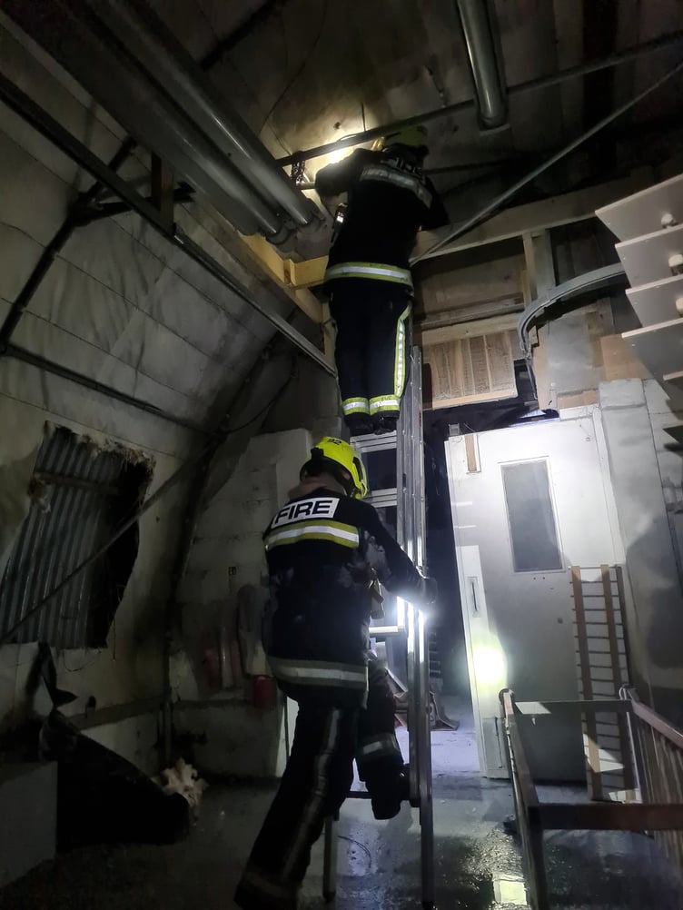 Firefighters tackle a blaze at a wood joinery workshop in Rattery. Pictures: Buckfastleigh Fire Station (December 2022)
