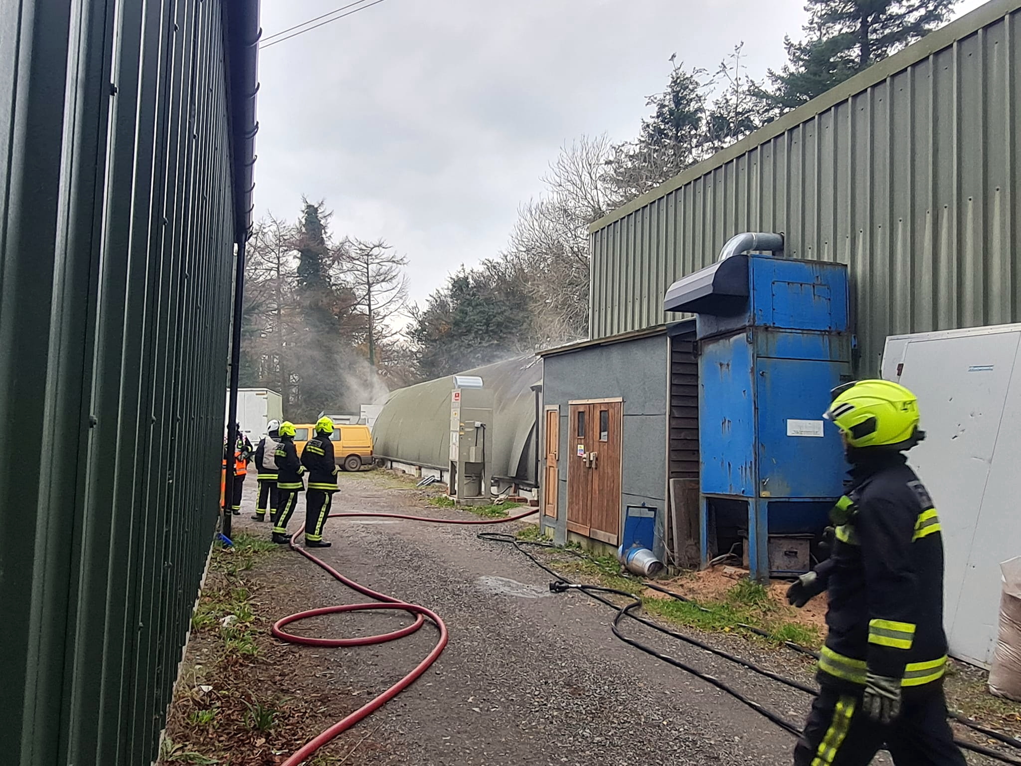 Firefighters tackle a blaze at a wood joinery workshop in Rattery. Pictures: Buckfastleigh Fire Station (December 2022)