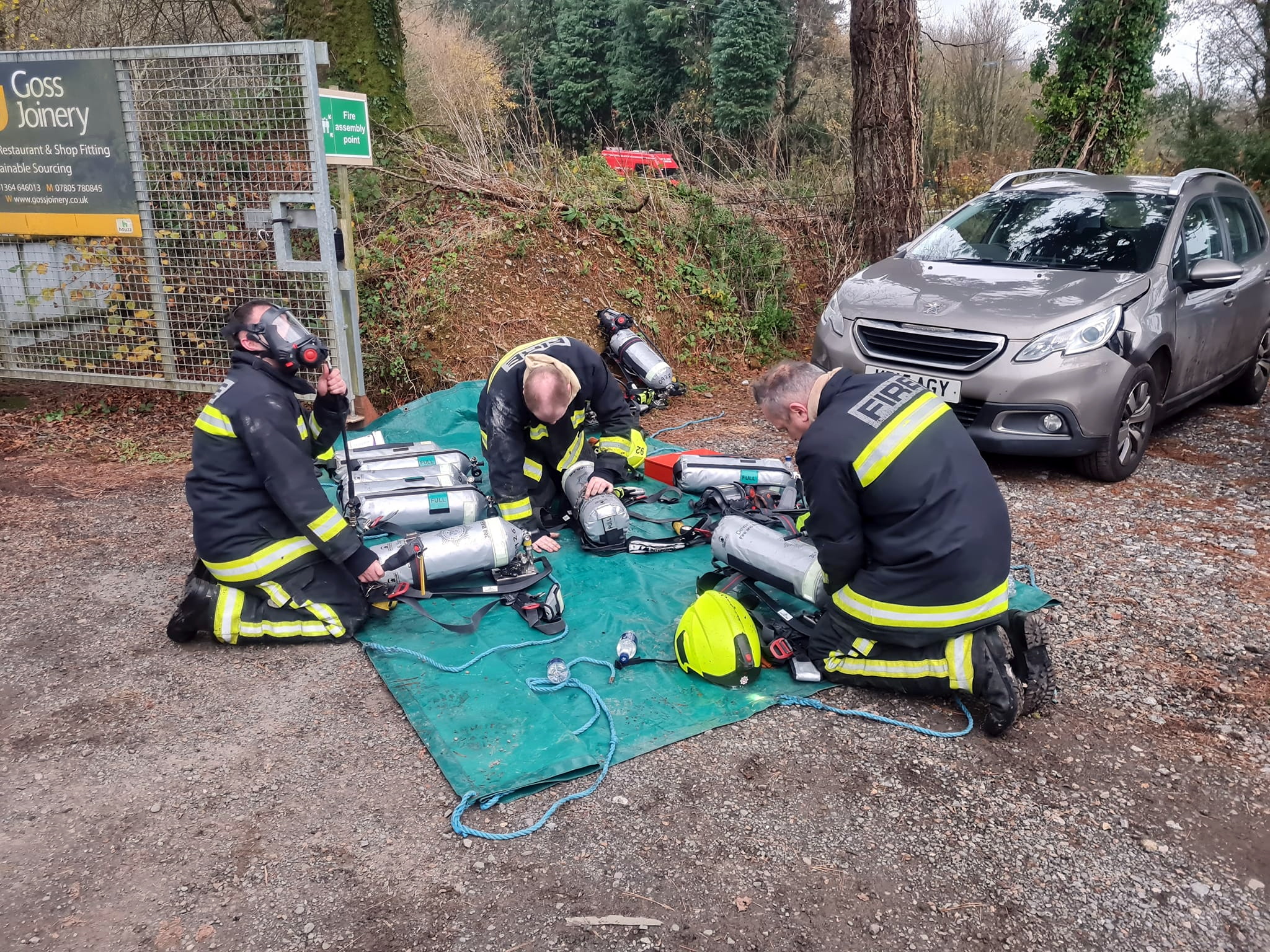 Firefighters tackle a blaze at a wood joinery workshop in Rattery. Pictures: Buckfastleigh Fire Station (December 2022)