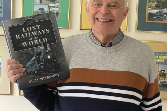 Nigel Welbourn with his latest book, Lost Railways of the World.