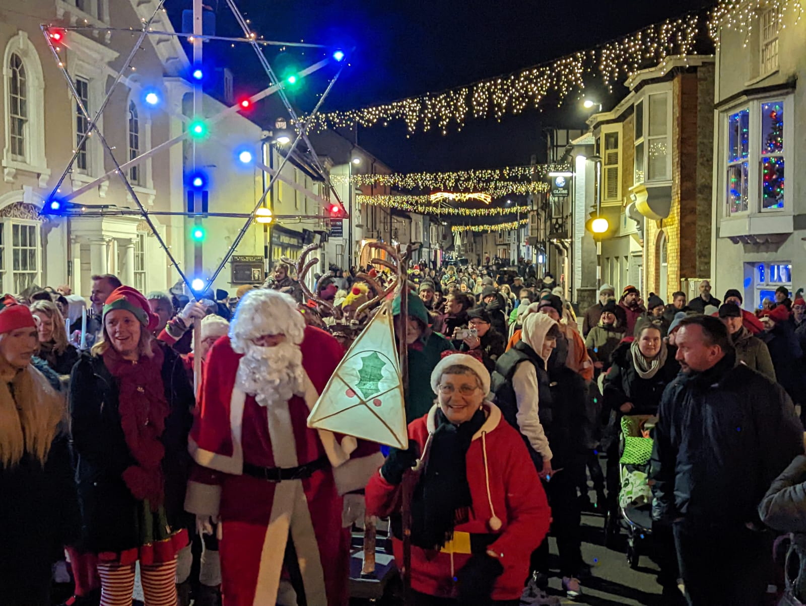 Comperes Gina and Ali at the annual Late Night Shopping and Christmas Lights turn on. Picture: Douglas Neely