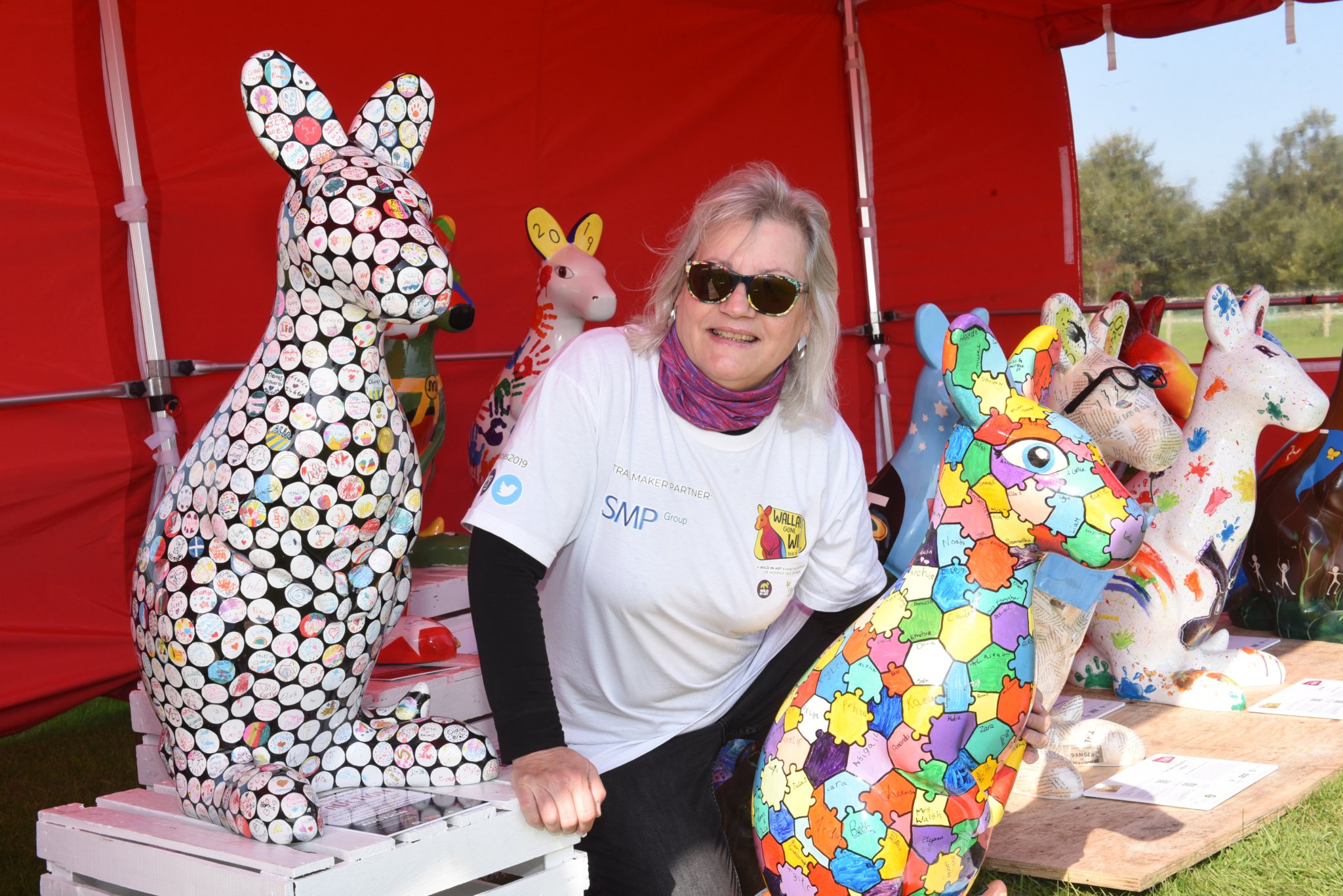 The farewell event for Hospice Isle of Man's 'Wallabies Gone Wild' project, at Ballannette Park in Baldrine - Hopspice IOM CEO Anne Mills