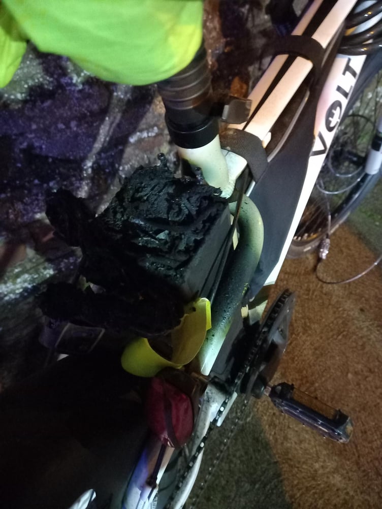 The bike that set alight in Marine Parade, Peel