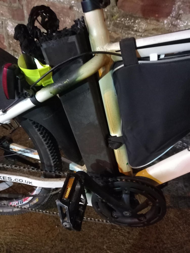 The bike that set alight in Marine Parade, Peel