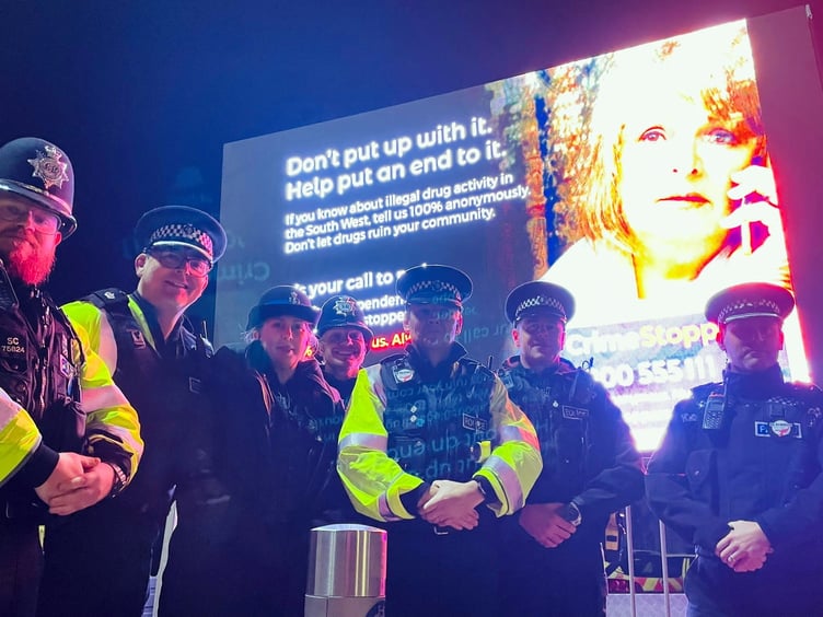 Officers in Plymouth during Operation Scorpion with CrimeStoppers Advan.