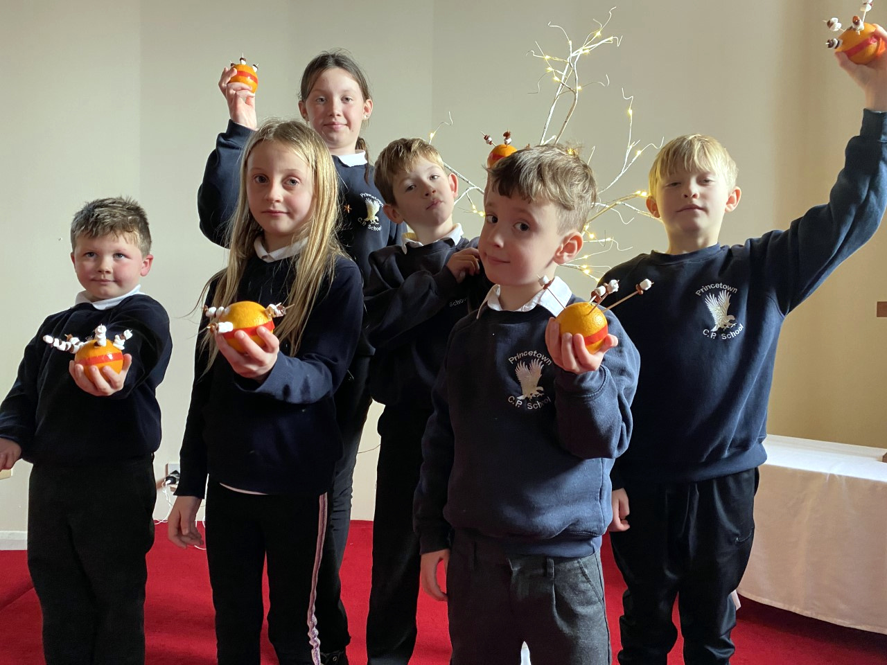 Children learned about the values of Christmas at a Princetown chapel when they made their own Christingles at a craft session attended by their school.