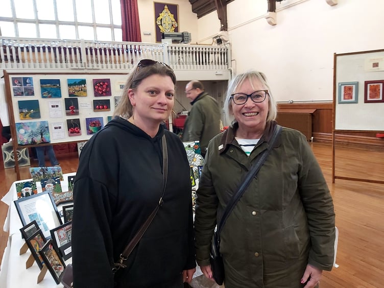 Mosaic artist Kirsty Freeman with Sheryll Murray