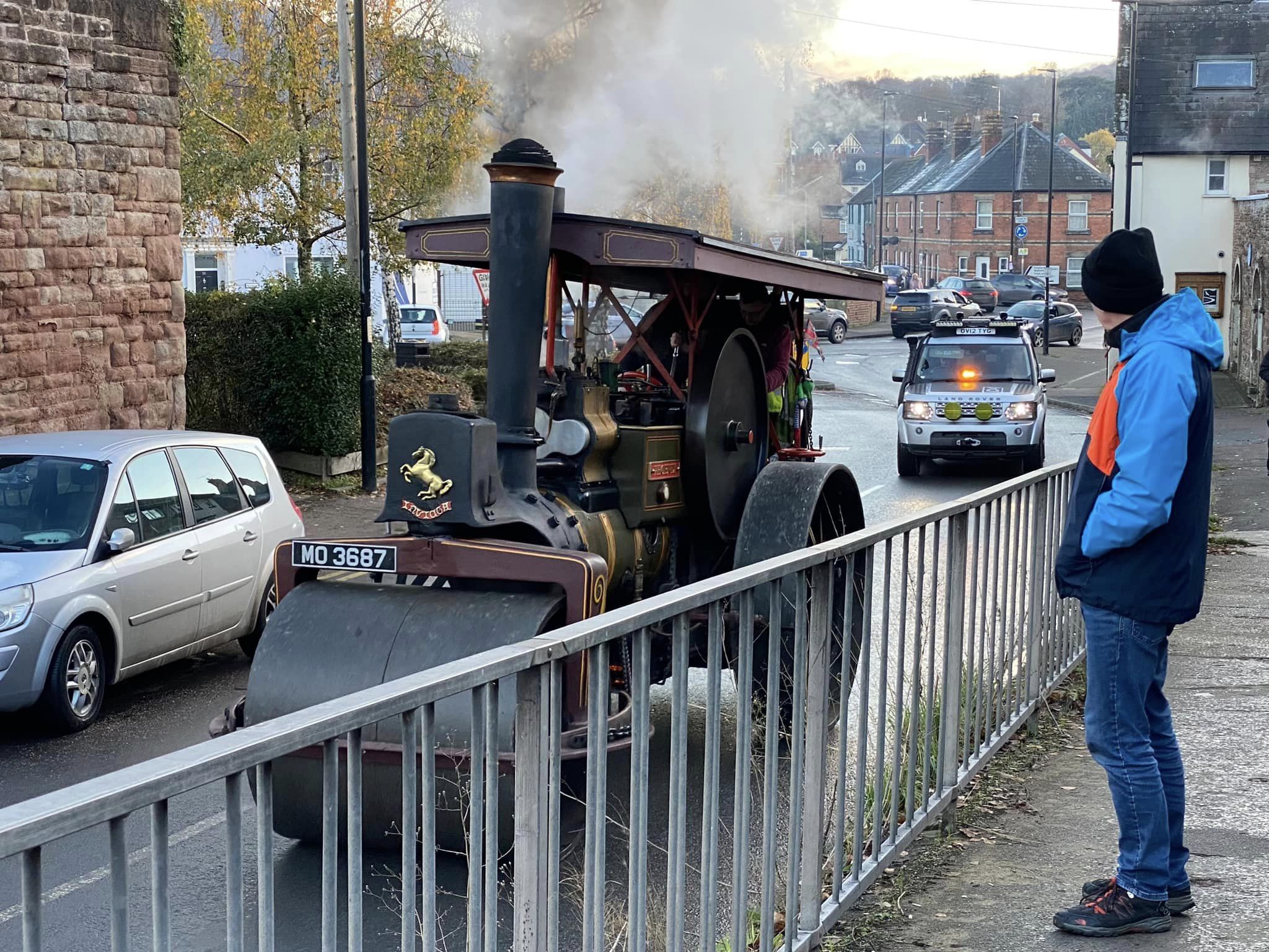 Gazette reader Sandra Brown has sent in these two pictures of the Aveling and Porter steamroller travelling through Ross-on-Wye town centre on December 10, 2022