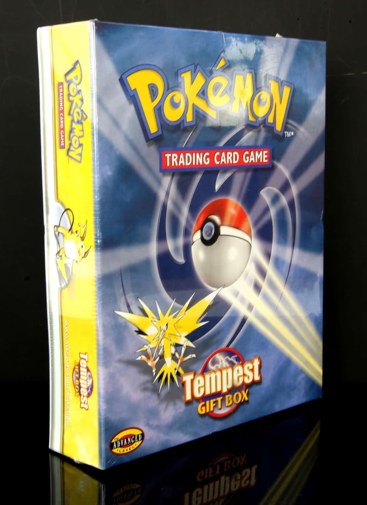 A Pokémon TCG sealed Tempest gift box has a guide price of £800 to £900