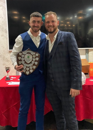 First XI best bowler and best all-rounder George Worman with first team captain Dom Johnson